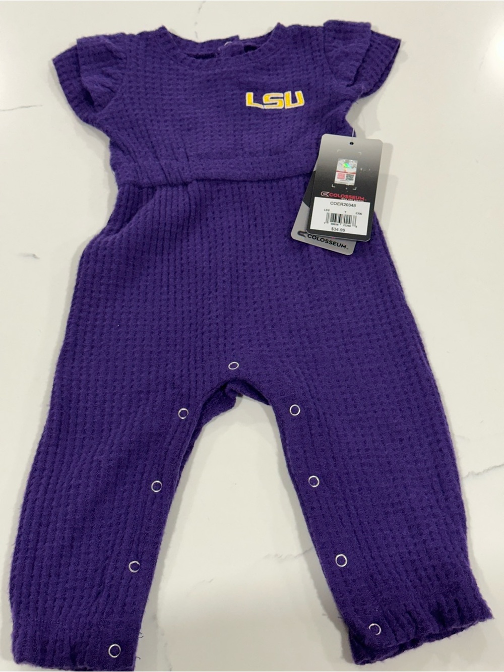 Purple Baby Romper - Official LSU Infant One-Piece 3-6 months